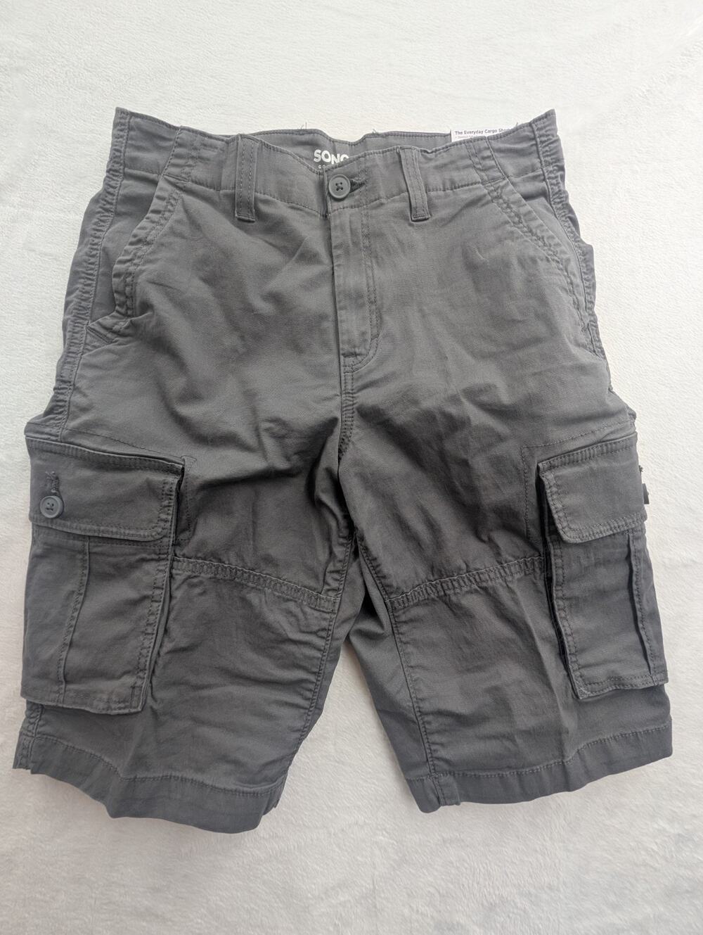 Sonoma Mens Size 30 Cotton The Everyday Cargo Shorts 12" Inseam Gray NWT